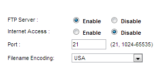 Cisco Lynksys WAG320N Storage Settings